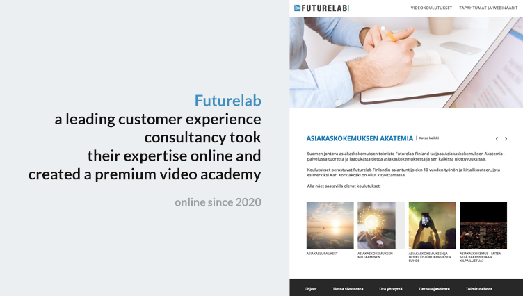 Futurelab, a leading customer experience consultancy took their expertise online and created a premium video academy. Online since 2020.