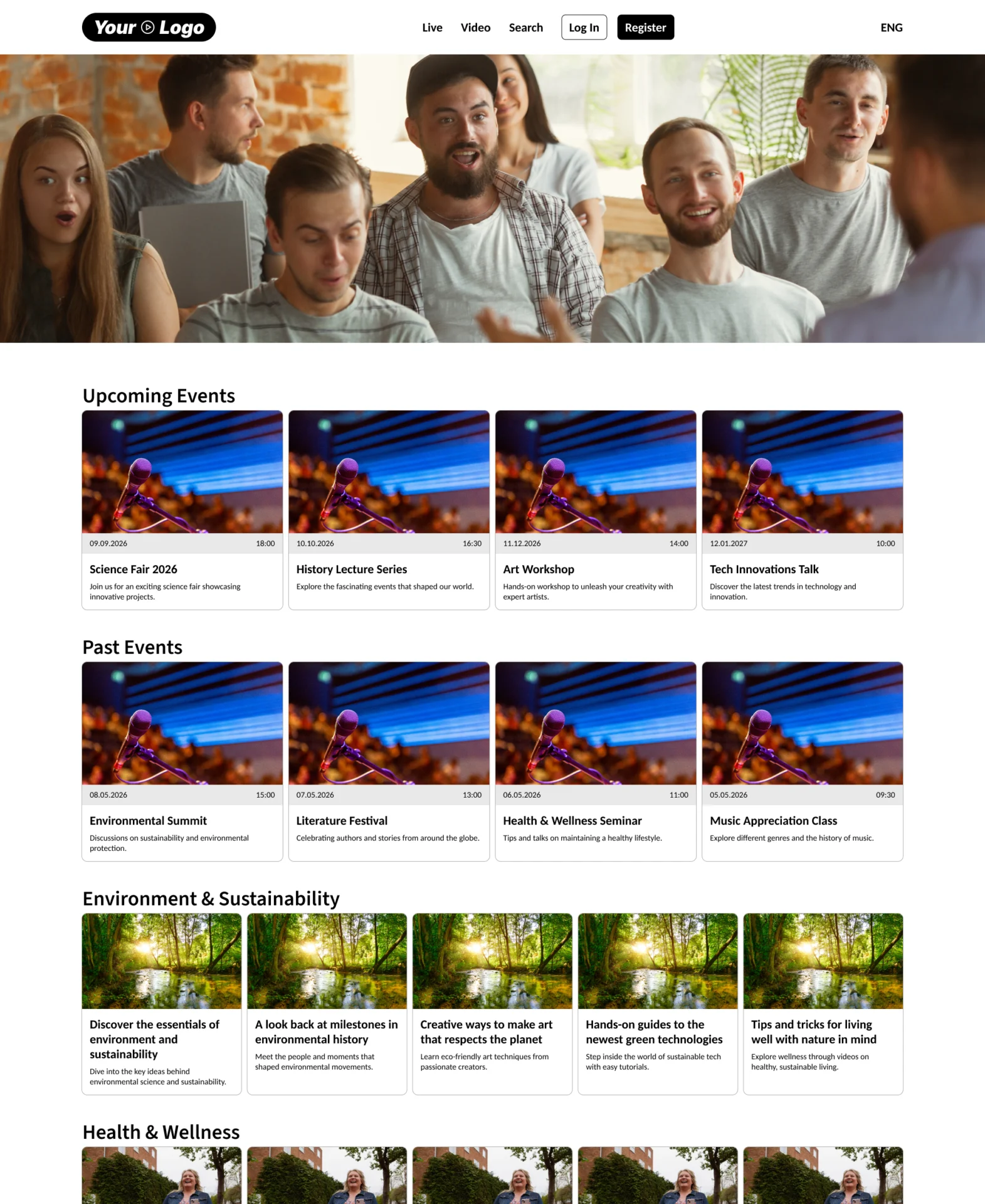 Icareus Video Cloud video platform for education with live events, recordings and learning content